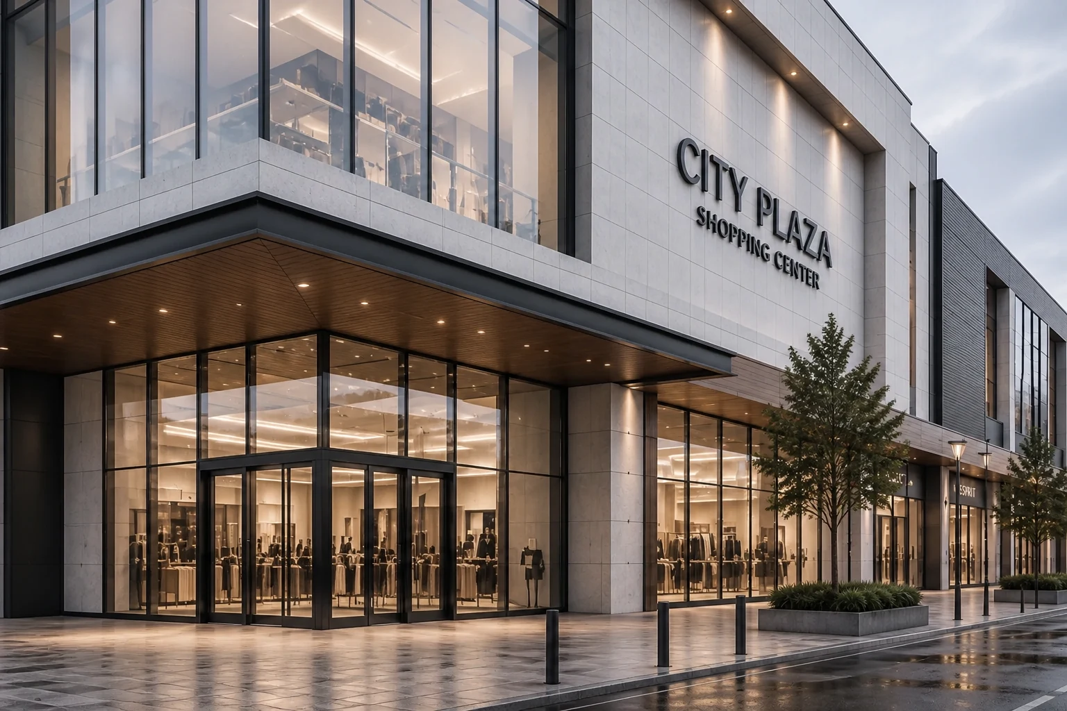City Plaza retail centre entrance and facade detail