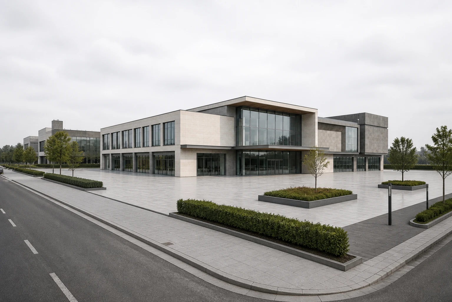 Contemporary office campus in its wider urban setting