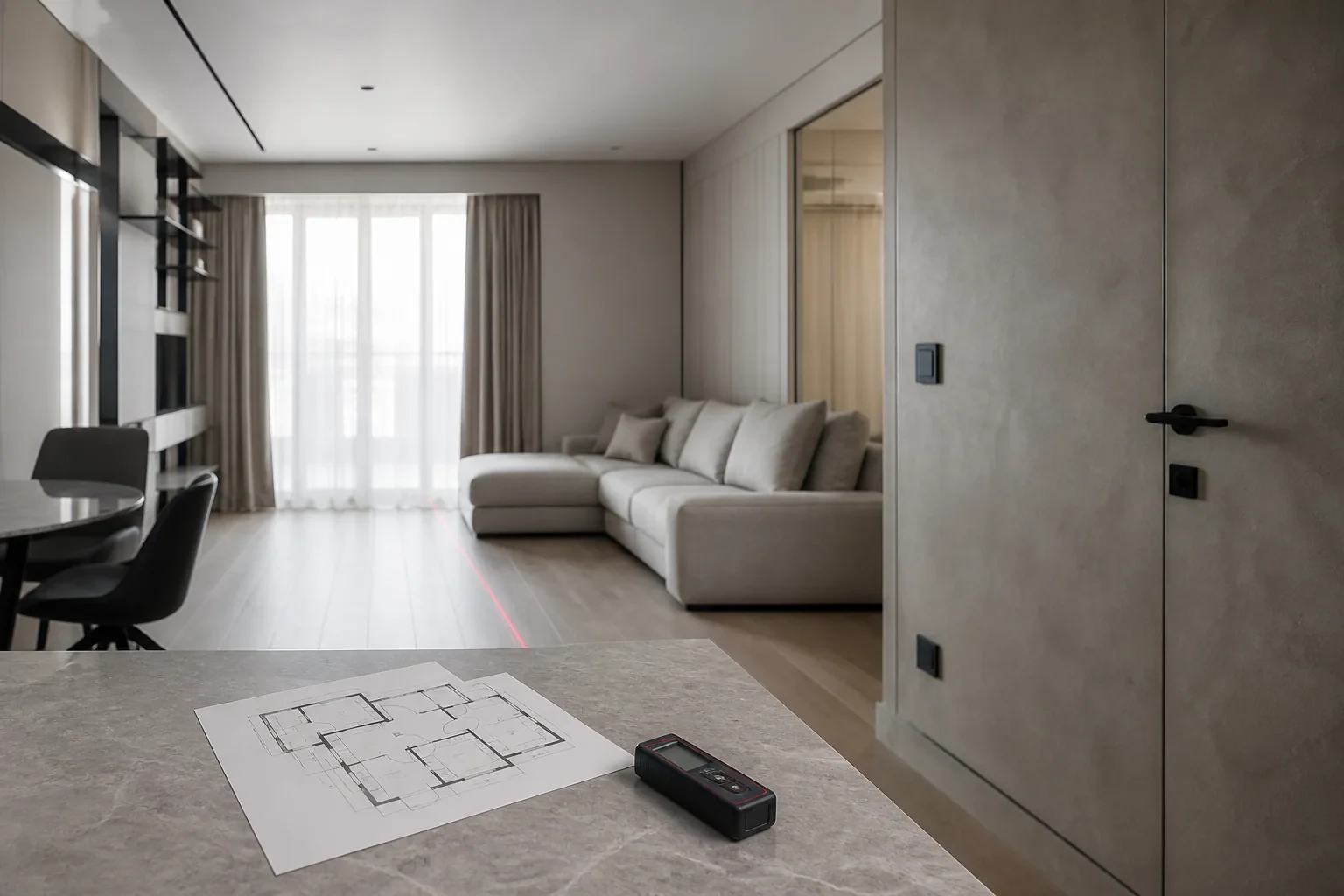 Contemporary apartment documented for a technical passport update