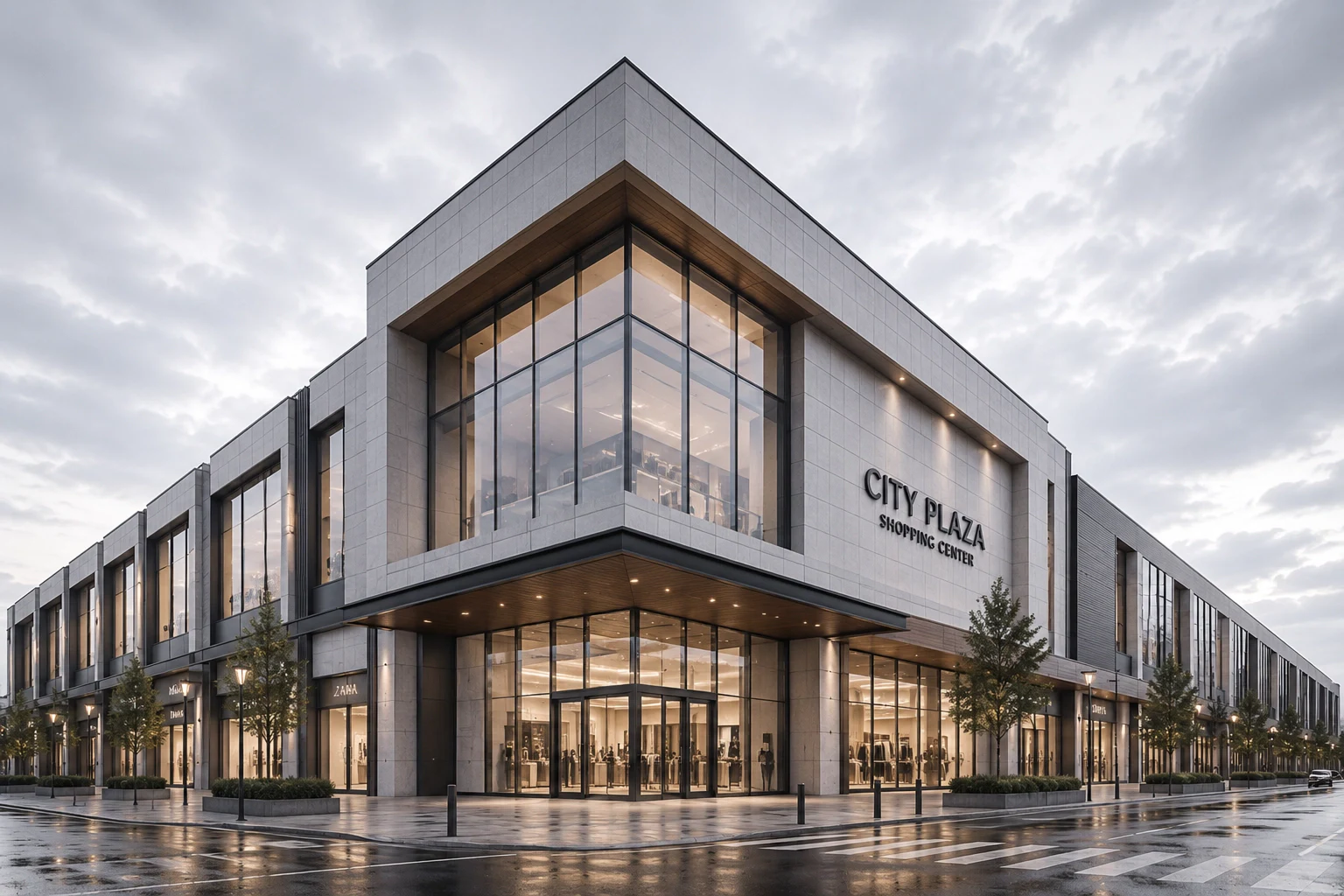 Contemporary retail property selected for a BOMA area clarification project