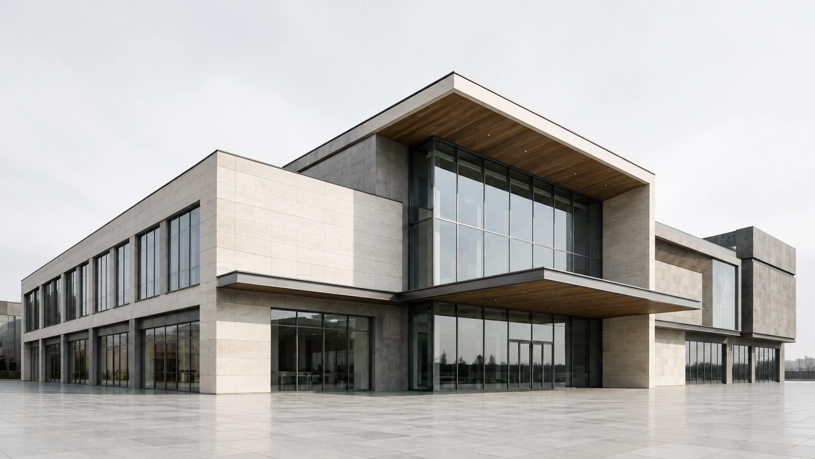 Contemporary mixed-use property exterior